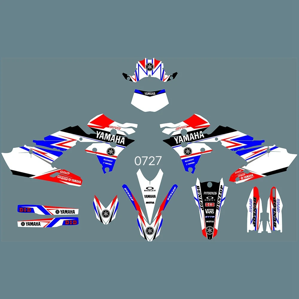 

New Full Graphics Decals Stickers Custom Number Name Glossy Bright Stickers For Yamaha WR250F WR 250F WRF250 2015 2016 2017 2018