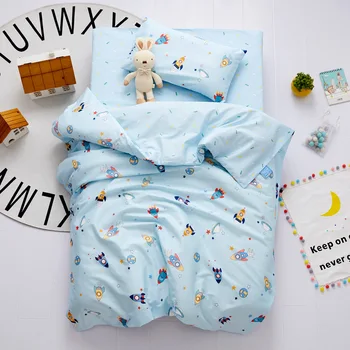 

Baby Bedding Set 3Pcs100% Cotton Crib Bed Linen Kit Cartoon Animal Includes Pillowcase Bed Sheet Duvet Cover Without Filler