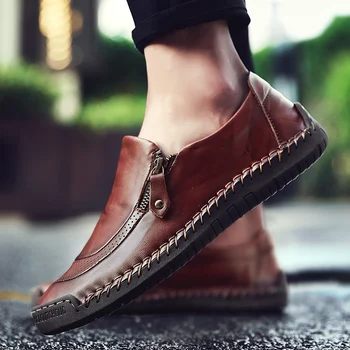 

GOODRSSON men's casual shoes new designer genuine leather comfy breathable male moccasins drive walk anti-slip man loafers shoes