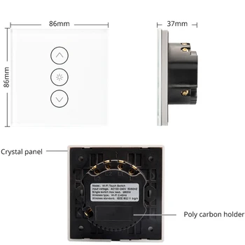 

WiFi Smart Wall Press Light Dimmer Switch Smart Life/Tuya APP Remote Control Works with Amazon Alexa and Google Home(EU Plug)