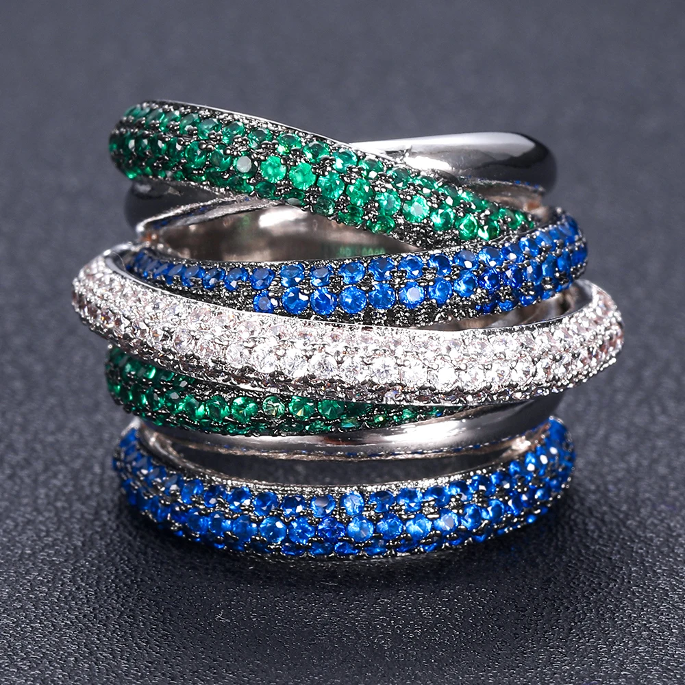 janekelly jankelly Famous Brand Luxury Cross Geometry Cubic Zironium Engagement Dubai Unisex Rings Bridal Finger Ring Jewelry