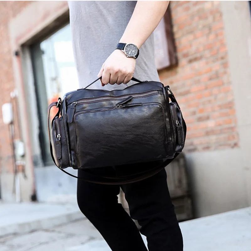 Роскошная брендовая мужская сумка-мессенджер винтажная сумка из искусственной кожи через плечо модные повседневные дорожные сумки