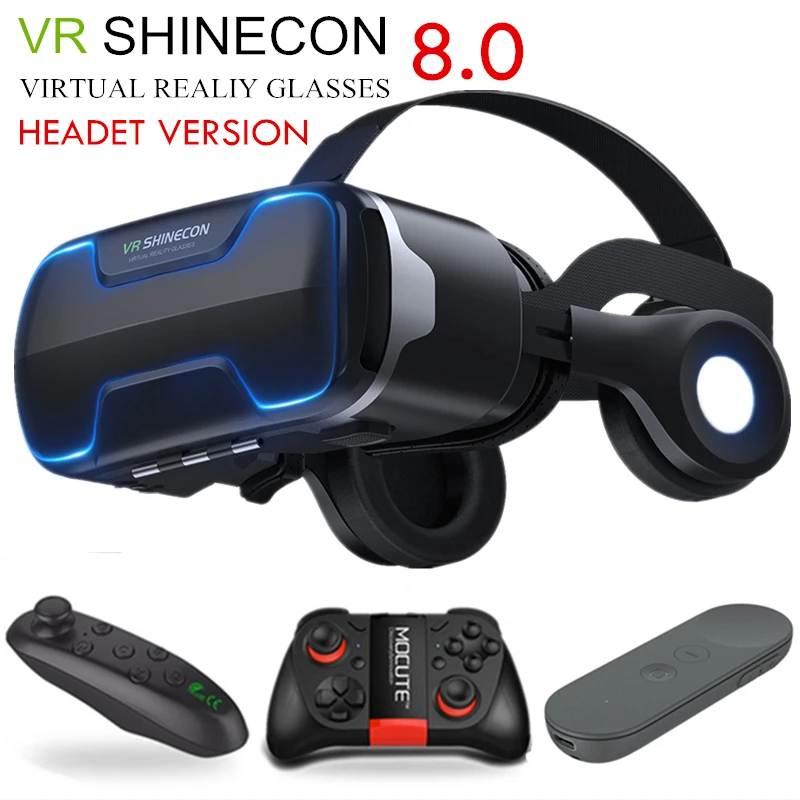 G02ED VR shinecon 8.0 Standard edition and headset version virtual reality 3D VR glasses headset helmets Optional controlle