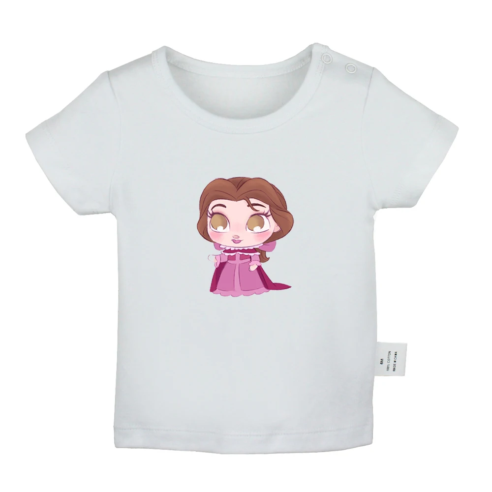 Милые футболки для новорожденных с изображением Русалочки для принцессы в стиле Ариель Белль однотонные футболки с короткими рукавами для малышей - Цвет: JbBabyYW4017D