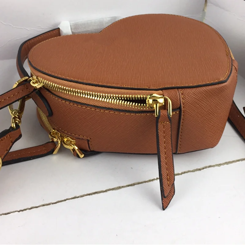 Brown Женские сумки из натуральной кожи, новинка, сумки в форме сердца, брендовые дизайнерские сумки, сумки через плечо, сумки через плечо, женские сумки, вечерние сумки - Цвет: Brown