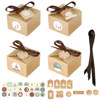 

1 Set Xmas Paper Boxes Xmas Day Candies Boxes Gift Wrapping Boxes Kraft Paper Boxes DIY Decorative Boxes for Party Mall Xmas