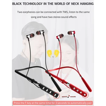 

Wireless Magnetic Bluetooth Headset Halter Earbuds Neck-Mounted Sport Bluetooth Headset Noise Reduction Mic Suitable For Running