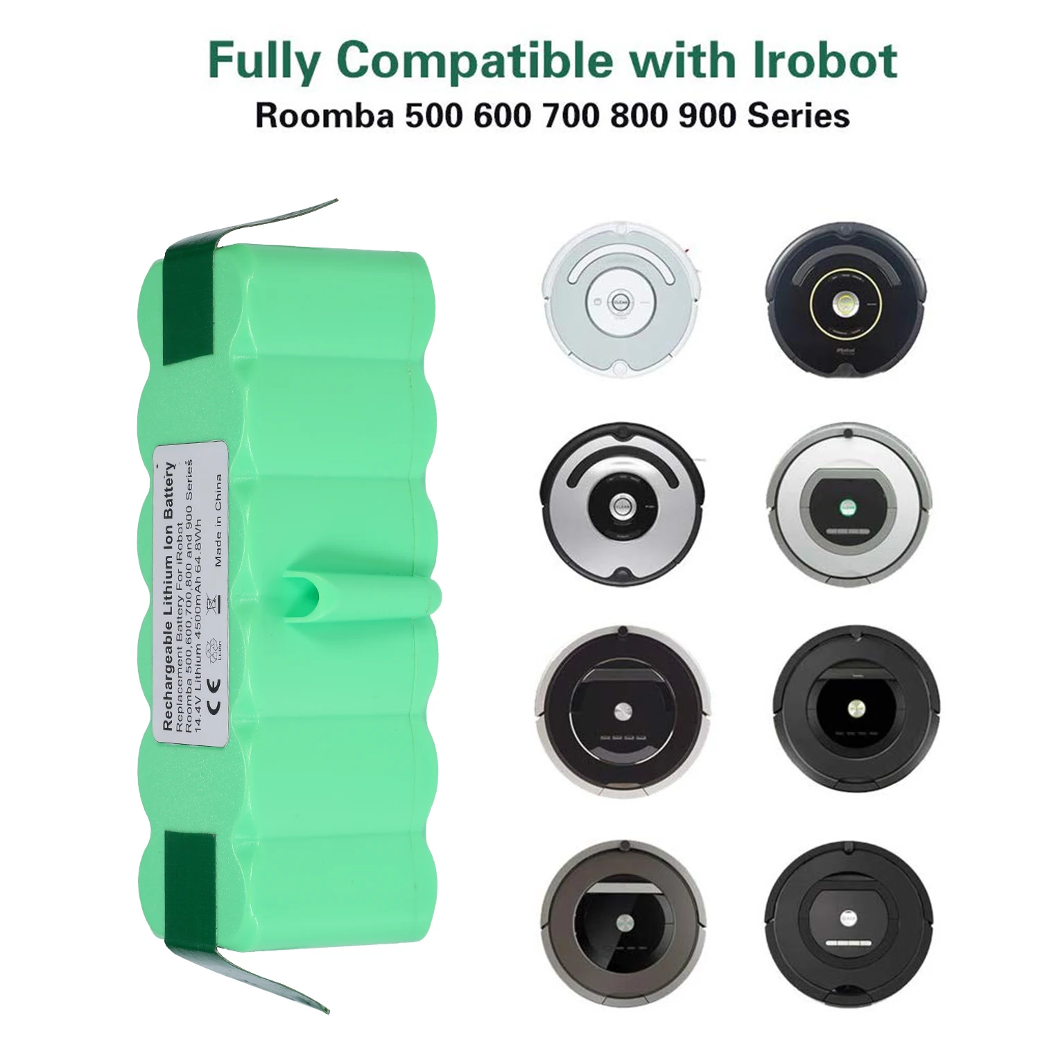 

5200mAh High Capacity Ni-MH Battery Compatible with iRobot Roomba R3 500,600,700,800,900 Series