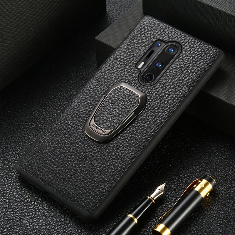 LANGSIDI Magneic ring phone case For oneplus 8 9 PRO 7 7T 8PRO 8T nord 2 N10 N100 ONE PLUS 9R 6 6T Genuine leather cover funda