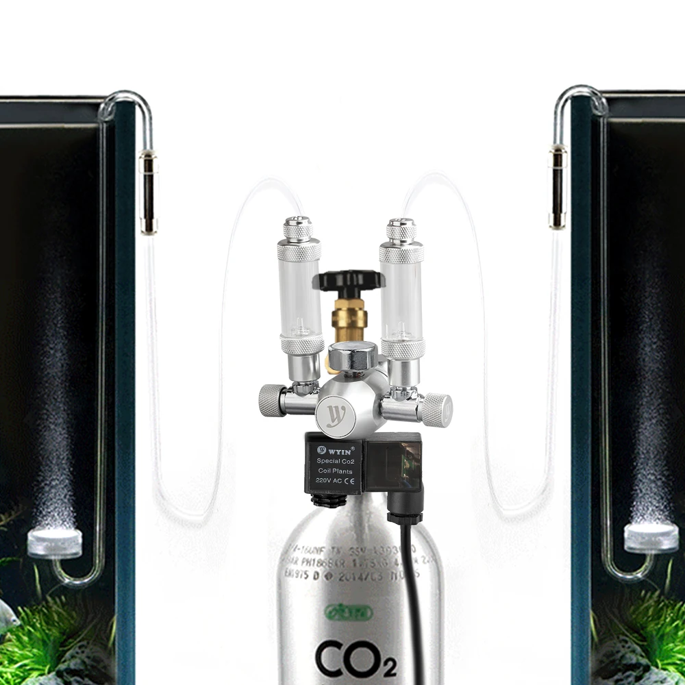 

Co2 Pressure Regulator With Solenoid Double Trim Valve Bubble Counter Check Valve Aquarium Co2 Regulator 12V Fish Tank Co2 DIY