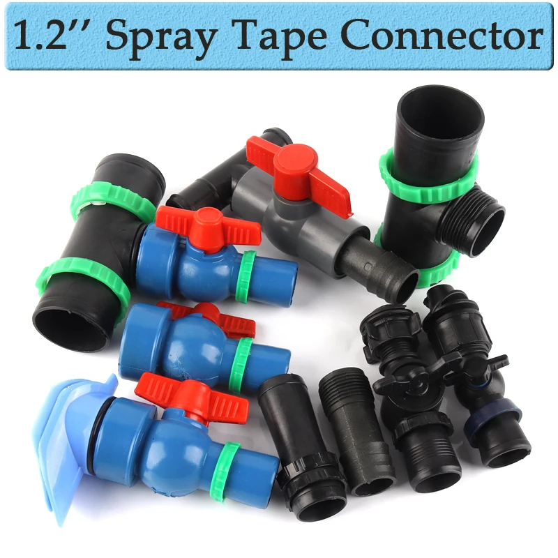 

1.2" Φ32mm Irrigation Thin Soft Spray Tape Connectors Agriculture Watering Hose Tube Joints Watering Kits Soft Pipe Fittings