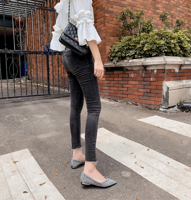 Lady Shoes Women Flat Shoes Fall Pointed Toe Flats Leisure Comfort Shoes For Women Rivet Vintage Shoes Ladies Flats Lazy Shoes