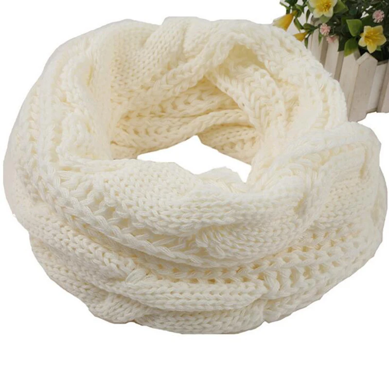 Fashion Knitted Snood Scarf Warm Winter Women Cashmere Snud For Infinity Scarves Neck Circle Ring 2022 |