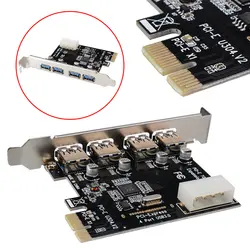 4 порта PCI-E адаптеры высокого качества PCI-E к USB 3,0 концентратор PCI Экспресс-адаптер расширения 5 Гбит/с скорость