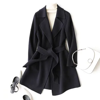 

Winter 2020 Superior quality Wool Coat Female Autumn Long Women's Cashmere Coats Women Warm Wool Coat Fashion Jacket Outwear s