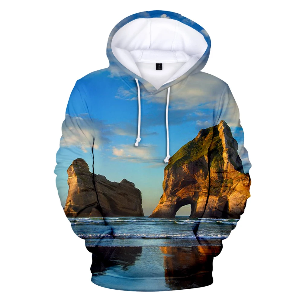 

Hot Sale Coconut Tree Beach Mountain 3D Hooded Men/Women Casual Sweatshirt Ocean Sky Beautiful Seaside View Sweet Hoody