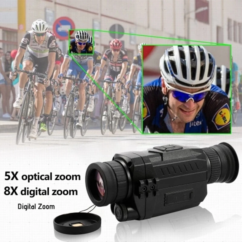 NV0535 Night-Vision 5X Optical 8X Digital Zoom Infrared Digital Vedio Camera 200M Range Monocular Scope