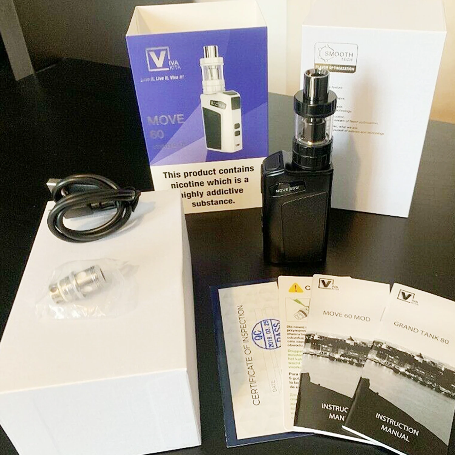 Отправка из Великобритании! Электронная сигарета VAPTIO Move 60 набор для вейпа со