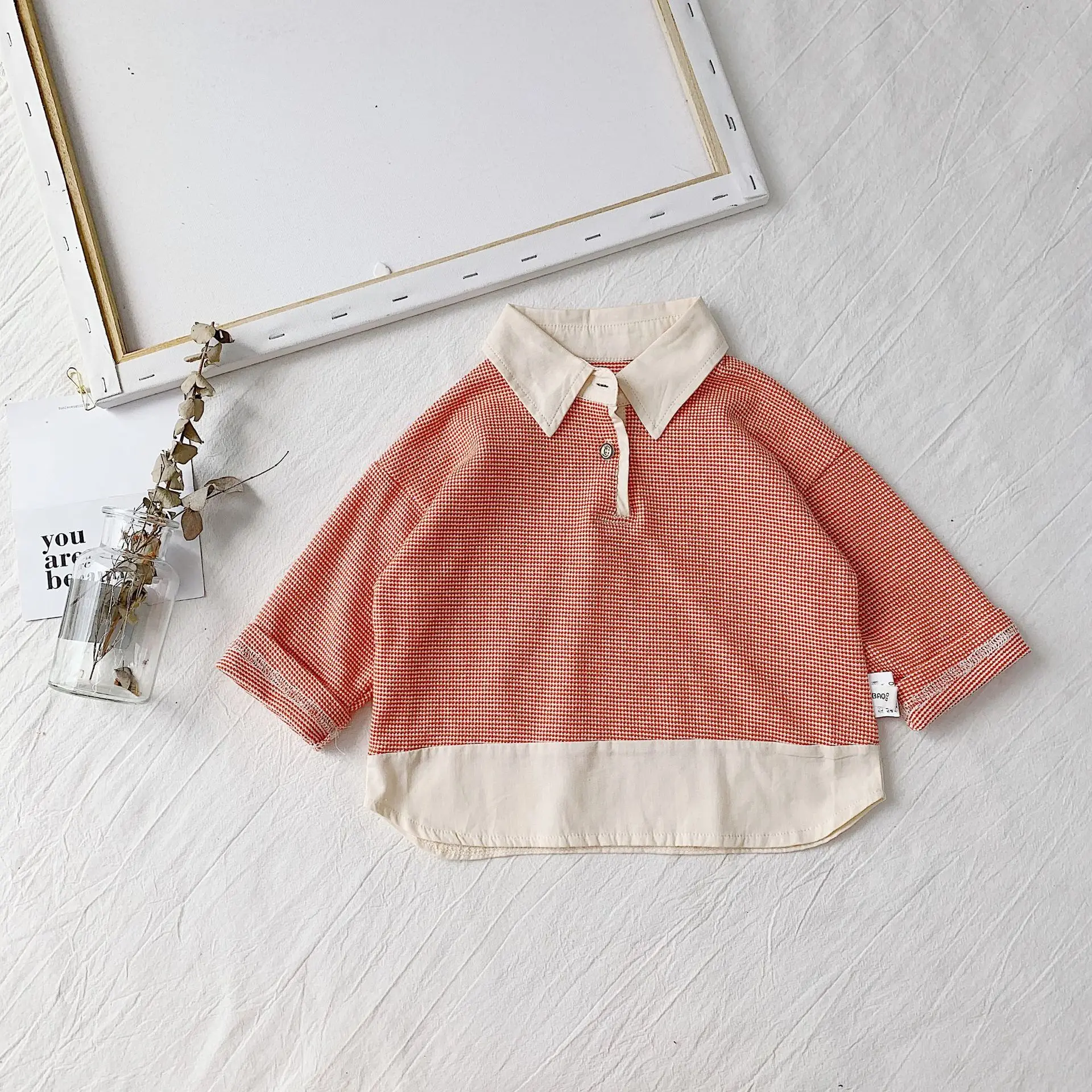 1 autumn new girls shirt Plaid long sleeve shirt girls shirts - Цвет: 1