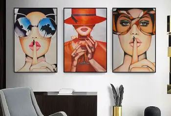 

free shipping Hand painted fashion woman On Canvas Painting picture Wall decoration room