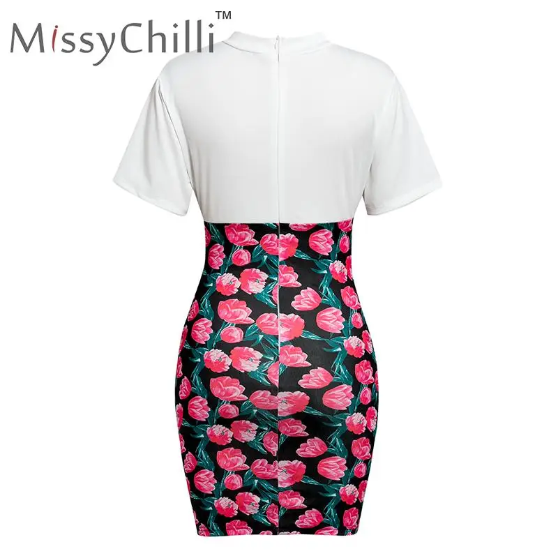 MissyChilli модное винтажное облегающее платье с цветочным принтом женское лоскутное элегантное плиссированное платье летние сексуальные вечерние короткое Клубное платье
