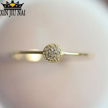 

Disc With Ultra-zirconia And Exquisite Retro-classical Style With Small INS Rings Round Diamonds 14K Gold Men's Women's Ring