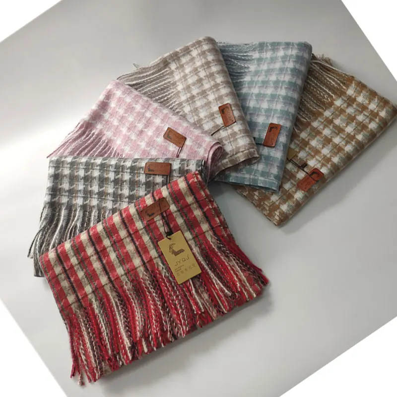 

Brand Luxury 2019 Plaid Scarf Hijab Winter Cashmere Thick Shawl Women Warm Bandana Scarves Cachecol Pashmina Foulard Poncho