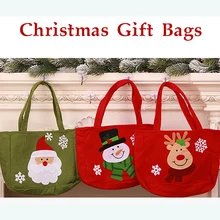 Рождественская сумка-тоут с изображением героев мультфильмов, оленя, красного и зеленого цветов, Подарочная сумка, Детская сумка для конфет, новогодняя подарочная сумка