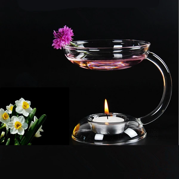 

Aramis Transparent Glass Double-deck Candle Holder Candlestick With Handle