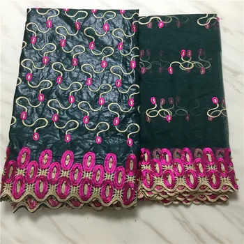 

new style African cotton embroidered Austria Bazin riche getzner African Lace Fabric French Fabric For Wedding 5+2yards FF16108