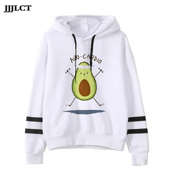 

Female Ulzzang Graphic Hoodie Avocado Hoodie Fashion Small Fresh 90s Female Vegetarian Kawaii Cartoon Harajuku Cute Sweatshirt