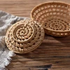 Rattan Bread Basket Round Hand-Woven Tea Tray Food Serving Platter For Dinner Parties Coffee Breakfast Container Household 1