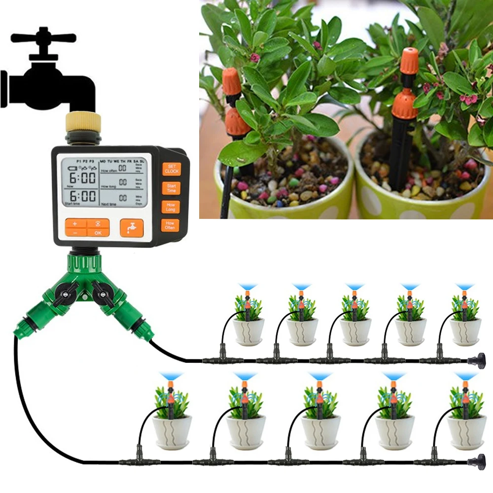 por gotejamento sistema rega automática com temporizador