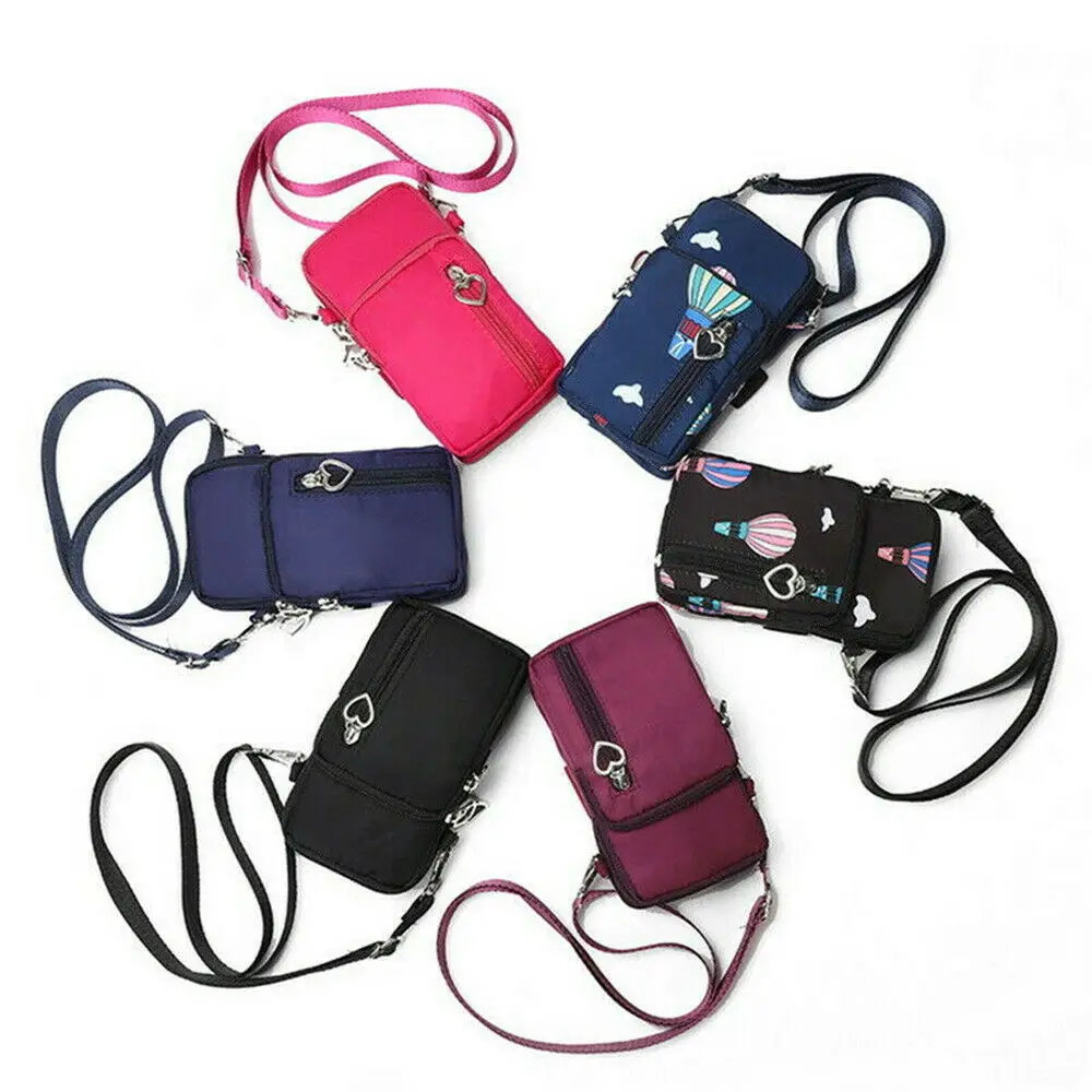 New Coin Bag Mini Nylon Crossody Cell Phone Cash Messenger Shoulder Bag Strap Wallet Pouch Bag Purse Waterproof