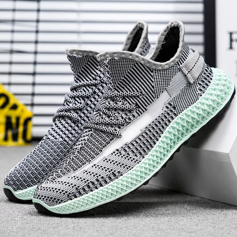 

2019 New Style Athletic Shoes Stars Elasticity Fly Woven Coconut Shoes Summer MEN'S SHOES Breathable Mesh Shoes