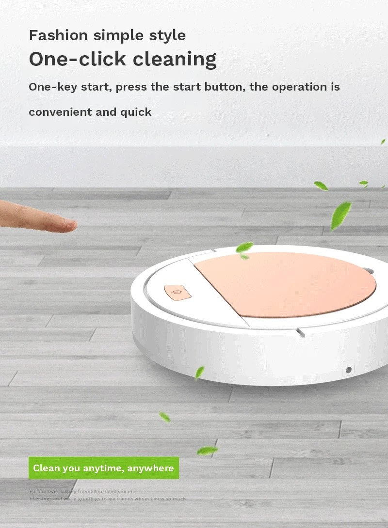 

Intelligent Vacuum Cleaner Robot 3 in 1 Charging Cordless Cleaner Robot Home One-button Operation Automatic Vacuum Cleaner