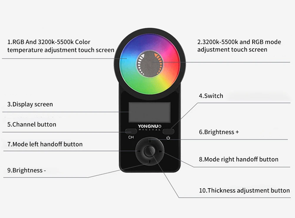 Yongnuo YN360 YN360II YN360III YN360S ручной светодиодный светильник со льдом 3200k до 5500k RGB красочный светодиодный контроль с помощью приложения для телефона