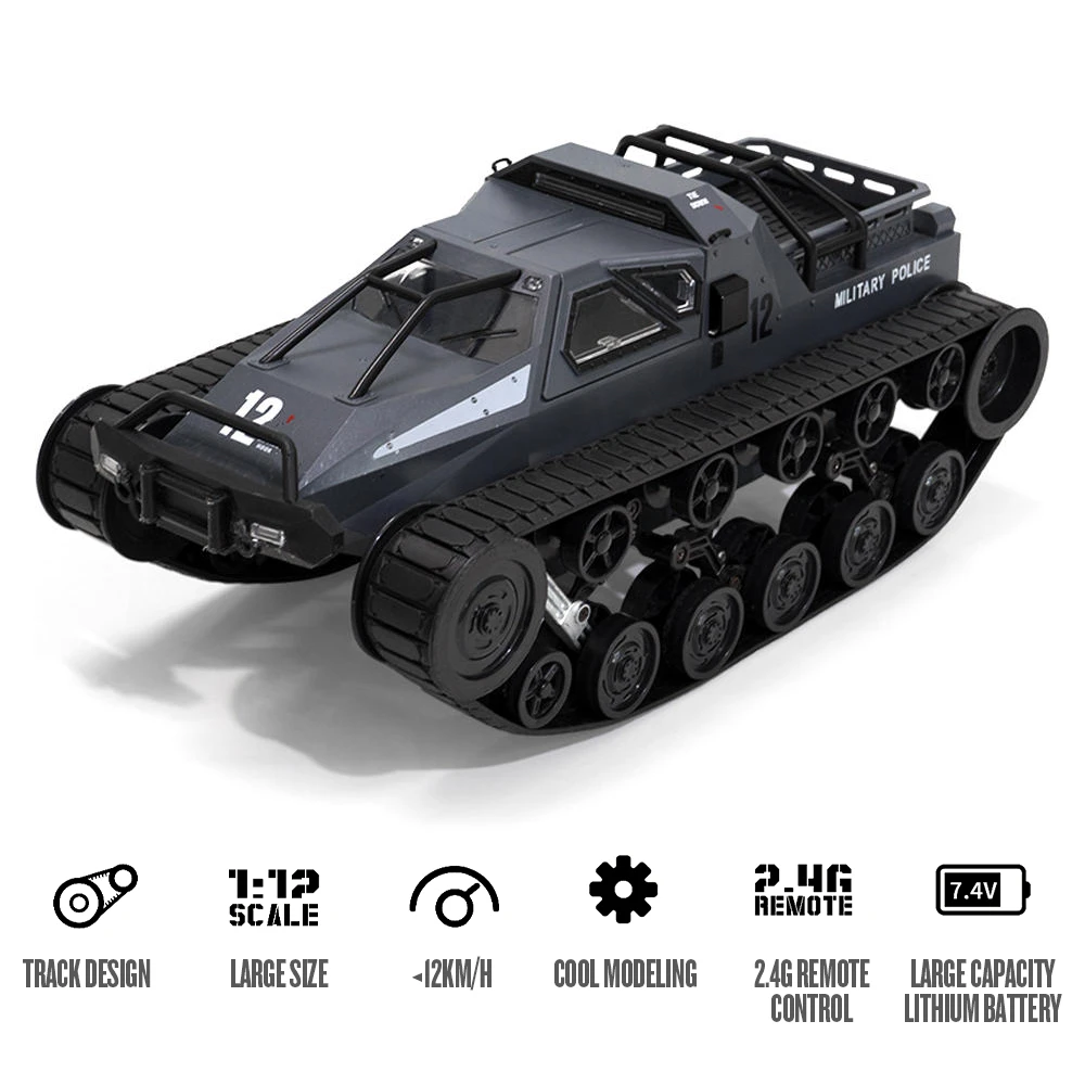 US STOCK 1/12 2.4G Drift RC Tank Car Full Proportional RTR Version