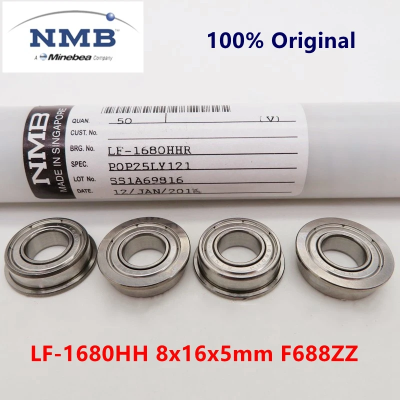 

20pcs Original NMB Minebea flange bearing LF-1680HH 8*16*5 mm F688ZZ miniature flange ball bearings 1680 F688 8x16x5 mm