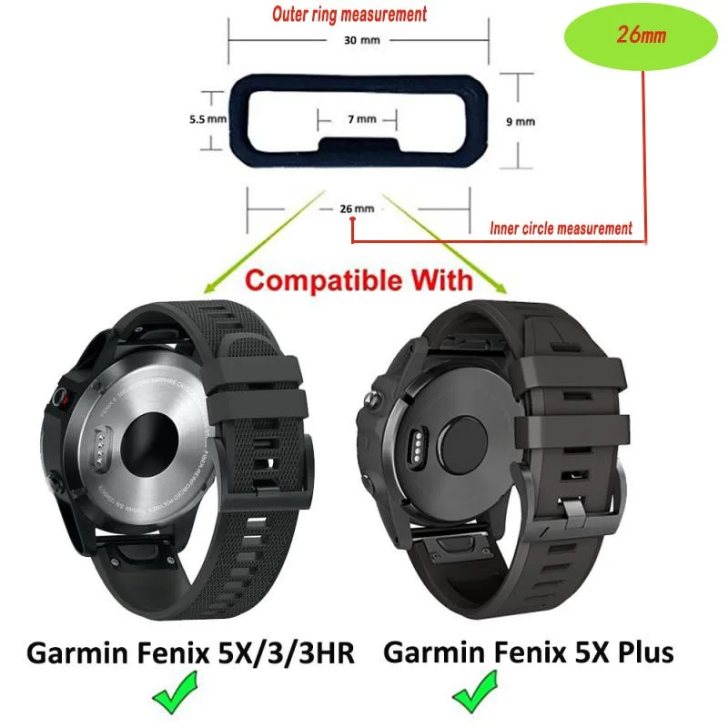 Rubber Replacement Watch Strap Band Keeper Loop Security Holder Retainer 20/22/26MM Special Fasten Ring For Garmin Fenix6x/6s