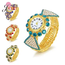 Женские блестящие часы золотистого цвета, кварцевые браслеты с пряжкой, роскошные украшения для тела, подарок для влюбленных на день рождения, ручной работы, Joyas