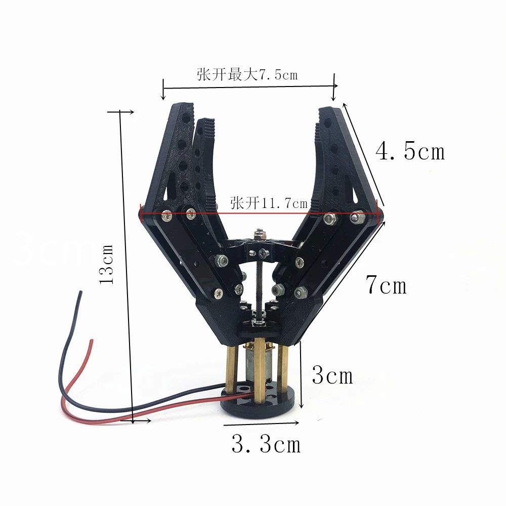 Акриловый механический коготь 3D печать N20 мотор зажим 6 в 300 об/мин Роботизированный захват для Arduino DIY рука робота-манипулятора комплект