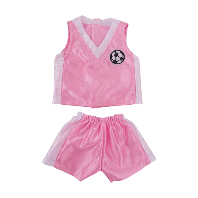 Doll Clothes Pink Skirt Flamingo Bkini,Bunny Hairpin,Shoes For 18Inch American Toy&43cm Born Baby Doll Accessories Birthday Gift B1207