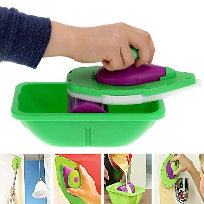 2pcs Sponges Wall Paint Roller Tray Household Wall Painting Brush Paint Pad Point Paint Home Decoration Tool