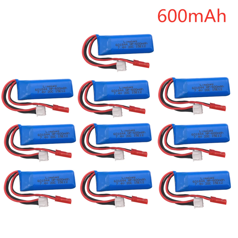 7 4 В 600 мАч 20C Lipo аккумулятор для WLtoys K969 K979 K989 K999 P929 P939 RC автозапчасти 2s батарея 10