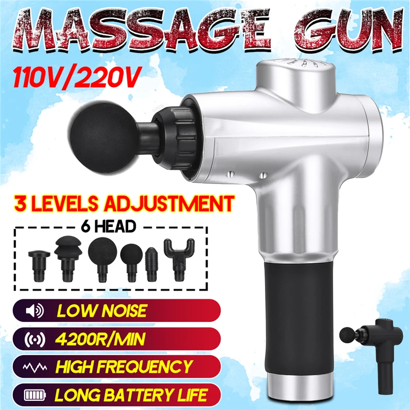 

Head Massage 4200r/Min 6 Tissue Gun Adjustment Rechargable Muscle Pain Relief Therapy Machine Increasing Blood Circulation Tool