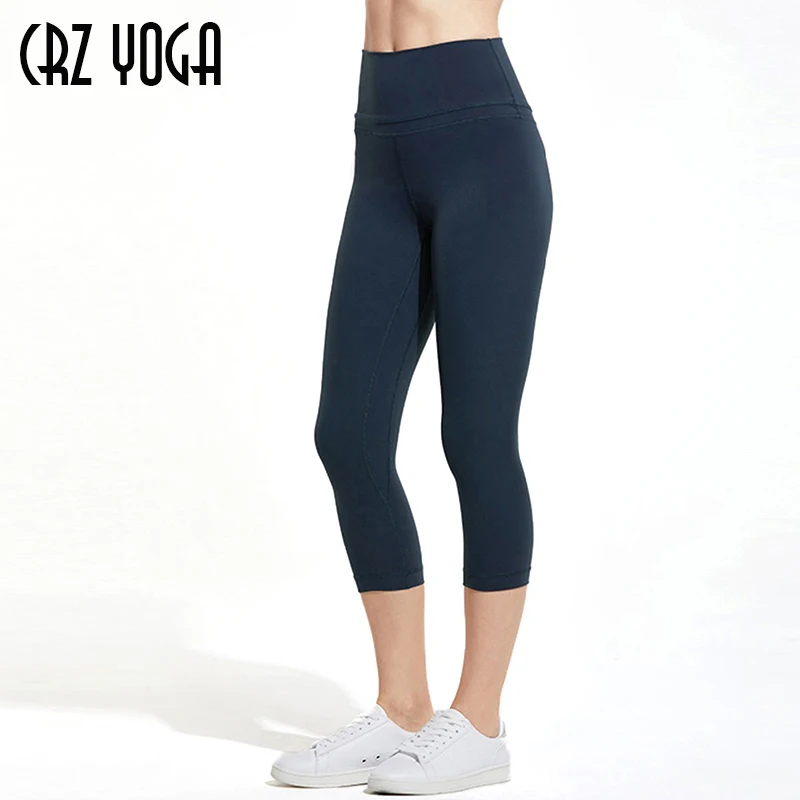 CRZ YOGA Women's Naked Feeling High Waist Active Pants Cropped Tights Yoga Capri CRZ YOGA Women's Naked Feeling High Waist Active Pants Cropped Tights Yoga Capri