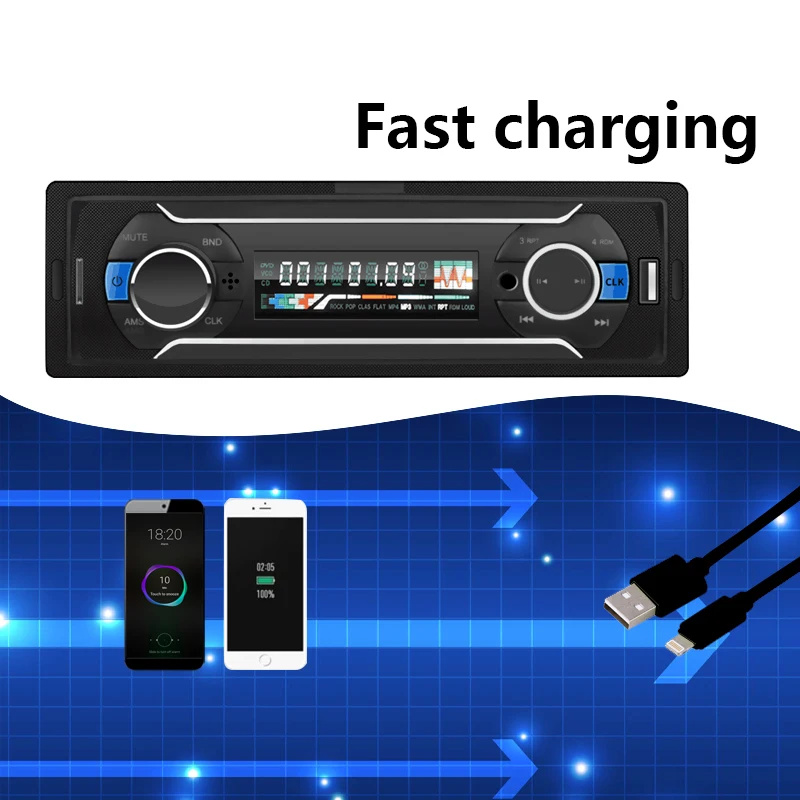 AUX аудио вход usb карта FM/SD Быстрая зарядка пульт дистанционного управления bluetooth громкая связь 1 din автомобильный mp3-плеер