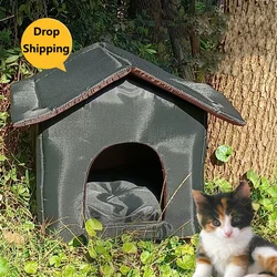 Tente de grotte pour animaux de compagnie, lit pour chats, imperméable et chaud, pour l'extérieur et l'hiver, livraison directe, CW160 