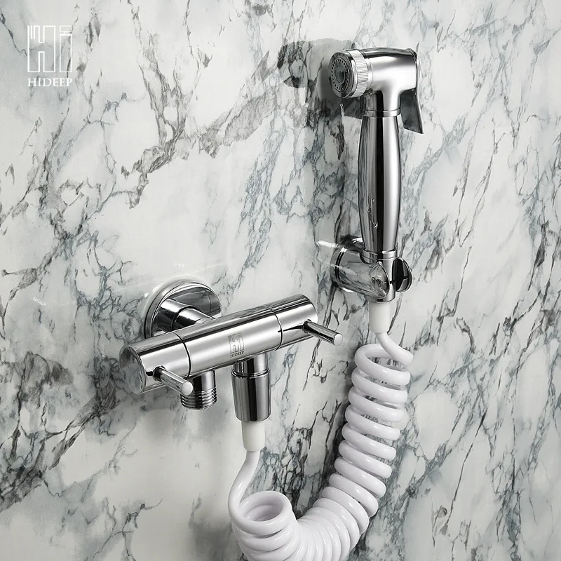 

Hideep Copper Spray Gun Health Faucet One into Two Single Cold Chamber Pot Spray Gun Manufacturers Direct Selling